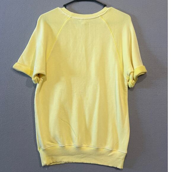 Splendid Sweater Top Womens Small Yellow Short Sleeve - Picture 2 of 4